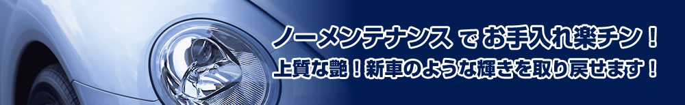ノーメンテナンスでお手入れ楽チン！上質な艶！新車のような輝きを取り戻せます！